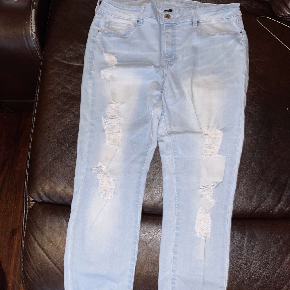 Blue ripped jeans